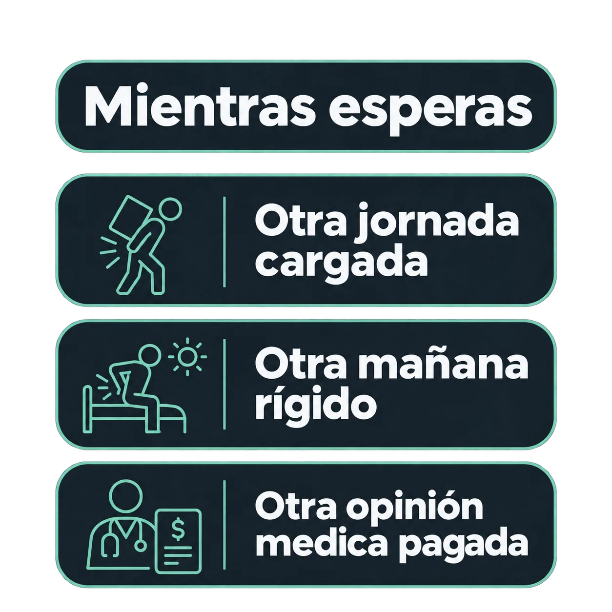 Mientras esperas: otra jornada cargada, otra mañana rígido, otra opinión médica pagada